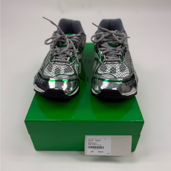 Bottega Veneta - Orbit Sneakers Silver and Green Sneakers - Picture 5 of 7